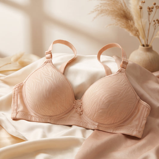 Blush Nude Textured T-Shirt Bra – Lightly Padded, Seamless Contour Comfort Bra